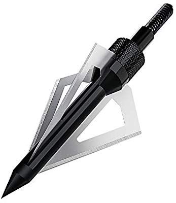 3pk 100grain 4 sharp Blade Black Fighter Broadheads Sawtooth Hunting Arrow Point 